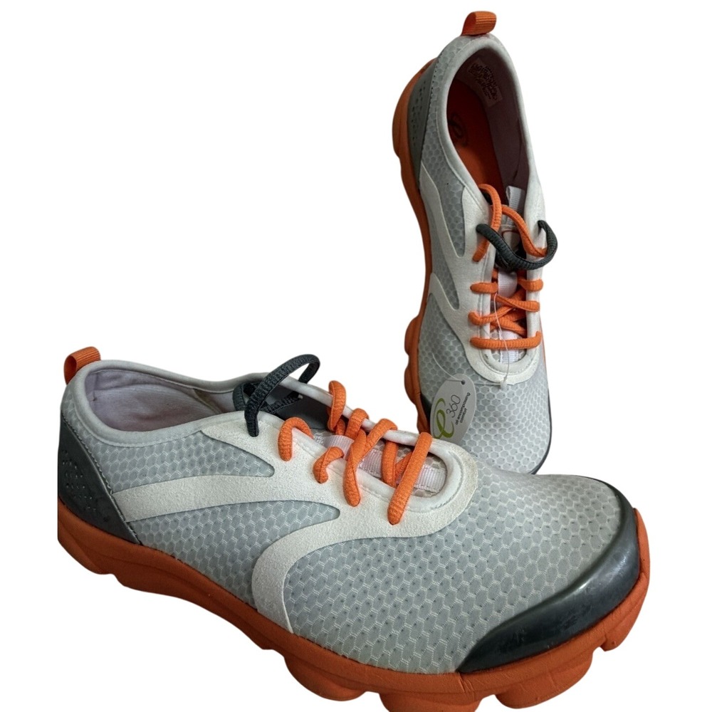 e360 Women Gray Orange Mesh Comfort Lace Up Athletic Shoes Sneakers Women;s 11